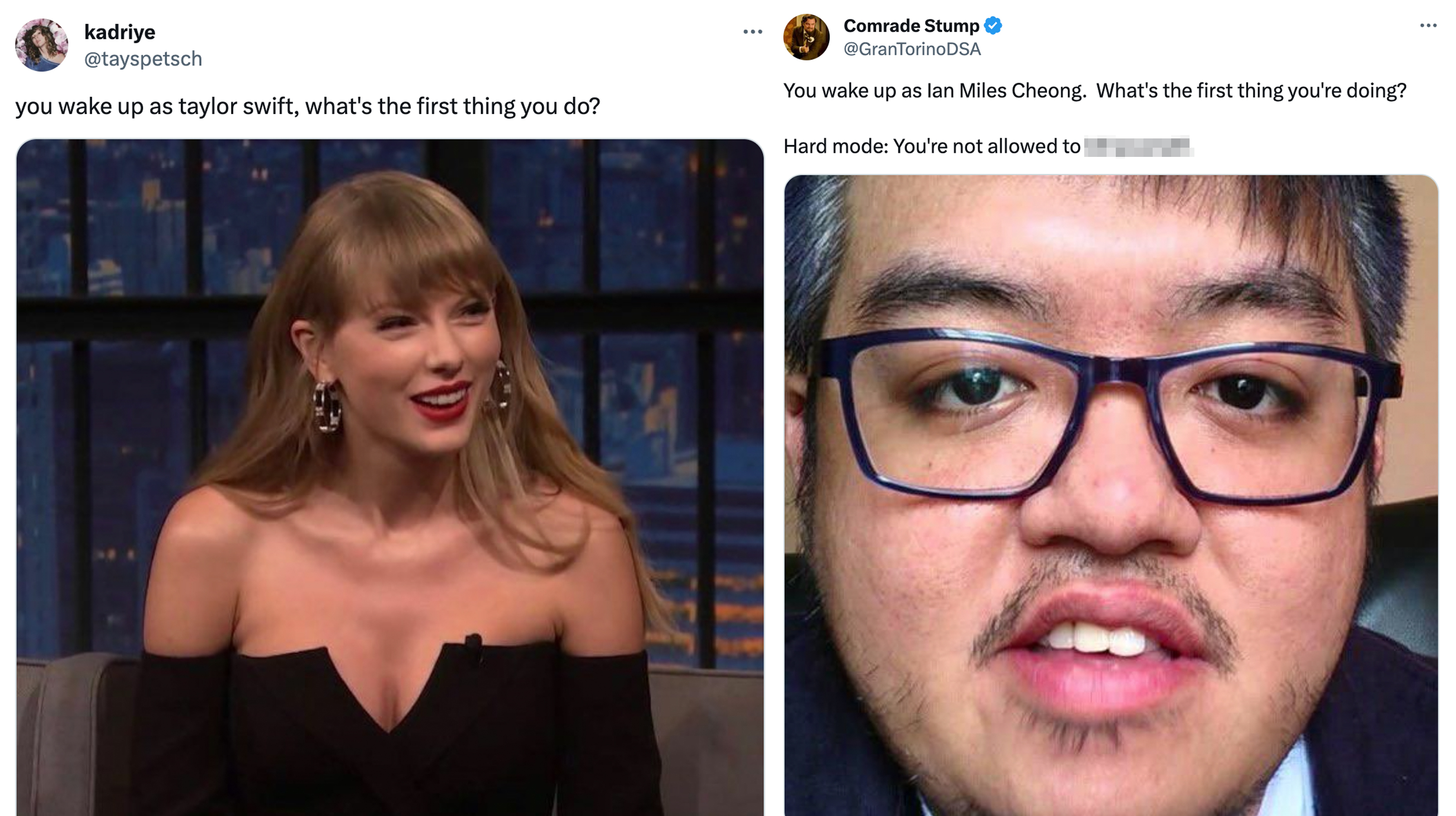 You Wake Up as X. What's the First Thing You Do? Meme Template