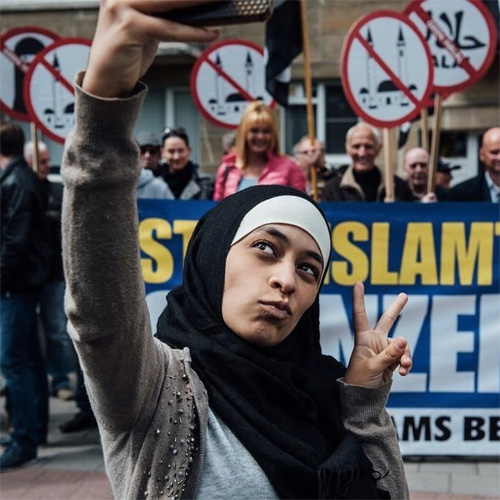 Zakia Belkhiri's Selfie Protest Meme Template